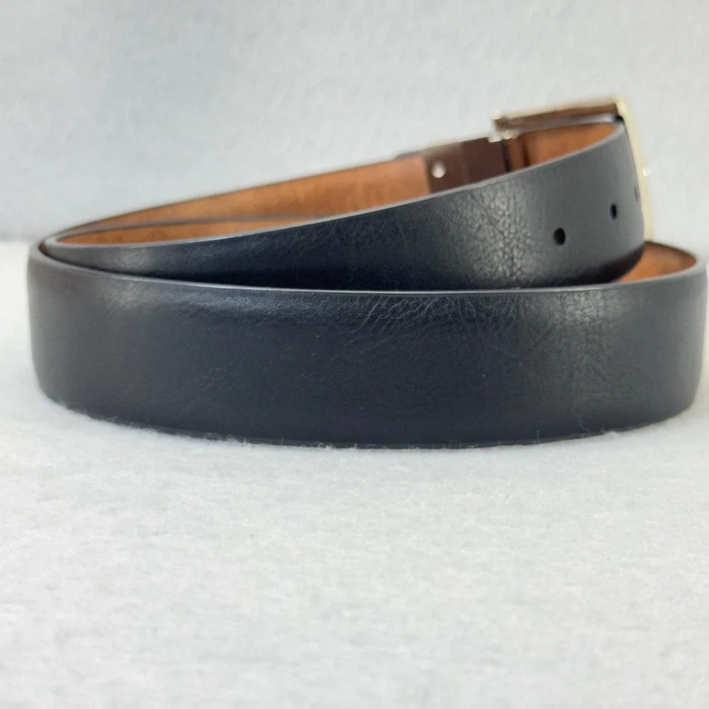 NEW‎ Philippians 4:13 Reversible Black Bonded Leather Belt Silver Buckle Sz 36